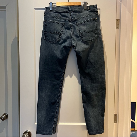 7 for All Mankind Medium Blue Standard Straight Leg Women's Butterfly Jeans - Picture 4 of 9